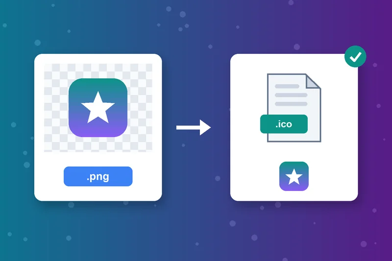 PNG file to ICO converter turning a logo into an icon