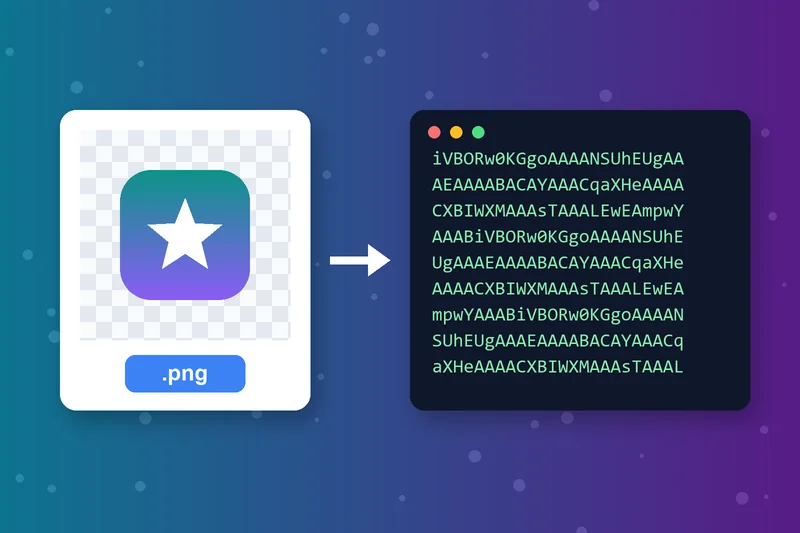 محول PNG إلى Base64 مع أيقونة شفافة