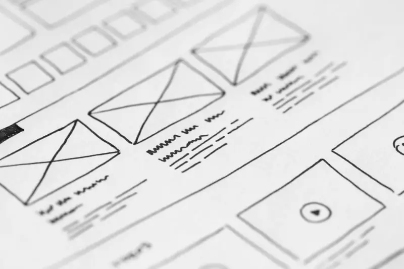 Testo lorem ipsum che riempie il wireframe di un’app mobile